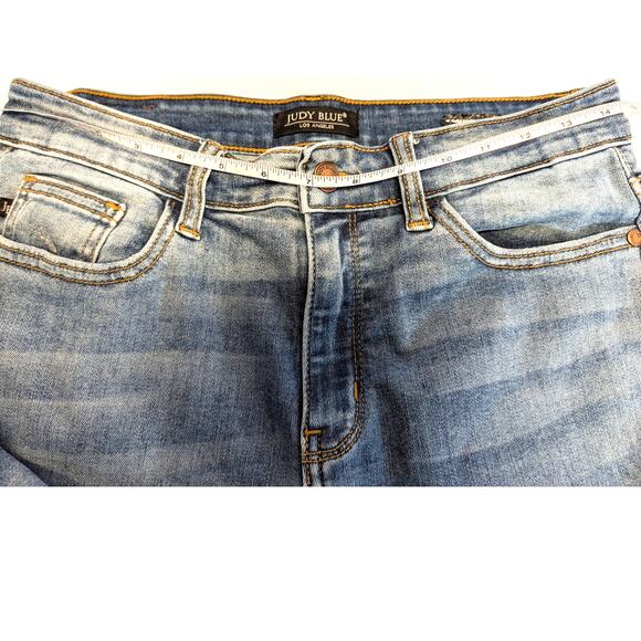 Judy Blue Trouser Flare Jeans Wms Size 9/29 Medium Wash Denim Boho Hippie 29x30 - Picture 8 of 9